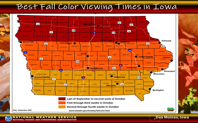 Best Fall Color Viewing Times In Iowa