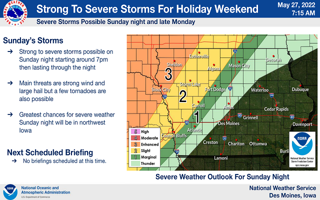 Strong to severe storms are possible Sunday night