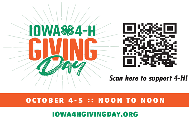 Iowa 4-H Foundation and North Iowa 4-H Counties to Celebrate National 4-H Week with Annual Iowa 4-H Giving Day